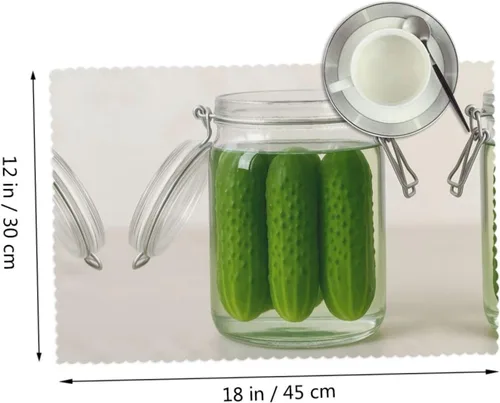 Miniatura 2 de Rectangular Placemats Set of 4, Heat Resistant Cucumber Printed Kitchen Dining Table Mats