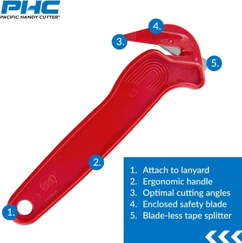 Miniatura 4 de Pacific Handy Cutter Cortador de película desechable Cortador de caja de seguridad para alimentos certificado NSF y divisor de cinta sin cuchillas