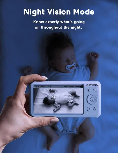 Miniatura 5 de Momcozy Monitor de bebé con 2 cámaras de 5 pulgadas, 1080P, pantalla dividida, video, monitor de bebé con cámara y audio, sin WiFi para seguridad