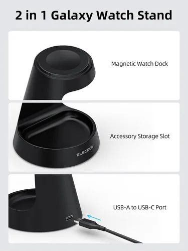 Miniatura 6 de Cargador de reloj para Samsung - Soporte de cargador para Galaxy Watch 8 con módulo magnético integrado, estación de carga inalámbrica para Samsung