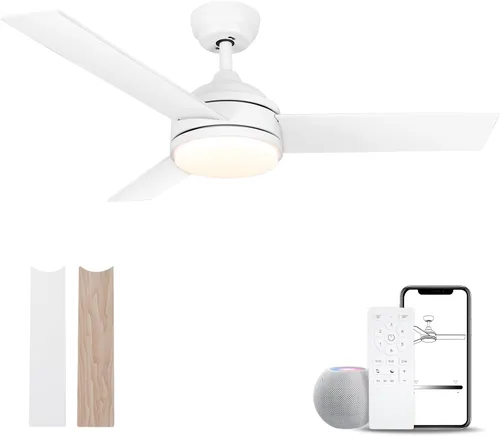 Miniatura 8 de Ventiladores de techo con luces y control remoto, ventilador de techo de perfil bajo de 42 pulgadas, ventilador de techo negro reversible silencioso
