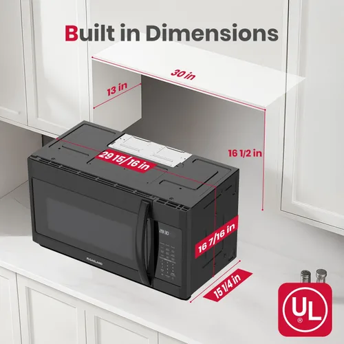Miniatura 2 de GASLAND Cajón de microondas de 1.2 pies cúbicos de 24 pulgadas, microondas de cajón integrado de 1000W, microondas debajo del mostrador, microondas