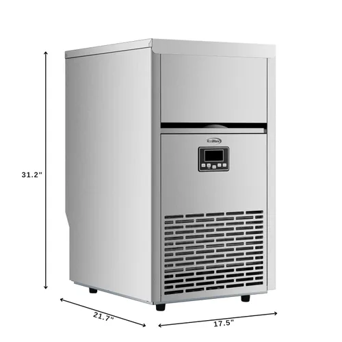 Miniatura 2 de KoolMore Máquina de hacer hielo comercial de 18 pulgadas, hielo creciente de 100 libras/24 horas, almacenamiento de 30 libras, bajo encimera