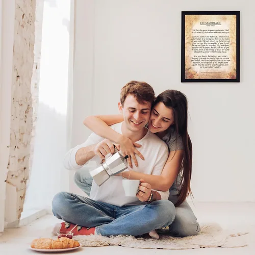 Miniatura 2 de Sobre la impresión artística del poema del matrimonio – 8 x 10 sin marco Kahlil Gibran cita – Regalo romántico de boda para parejas, elegante arte