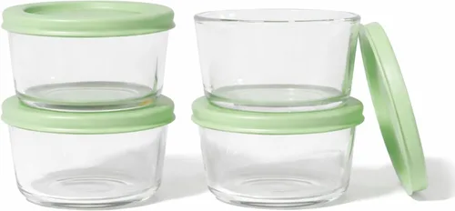 Miniatura 49 de Juego de 8 recipientes de vidrio para almacenamiento de alimentos (4 recipientes + 4 tapas sin BPA), 6.5 tazas, a prueba de fugas, aptos