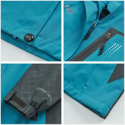 Miniatura 6 de Chaqueta de lluvia Diamond Candy para mujer, con diseño para senderismo, impermeable y ligera, con capucha