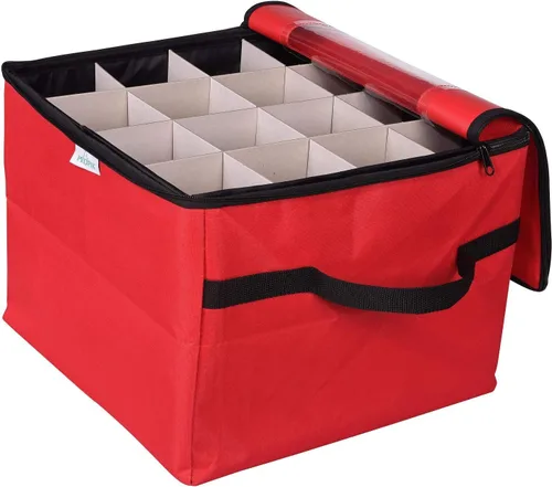 Miniatura 7 de ProPik - Caja de almacenamiento para adornos navideños, 3 bandejas separadas extraíbles con divisores para 48 esferas; organiza y protege