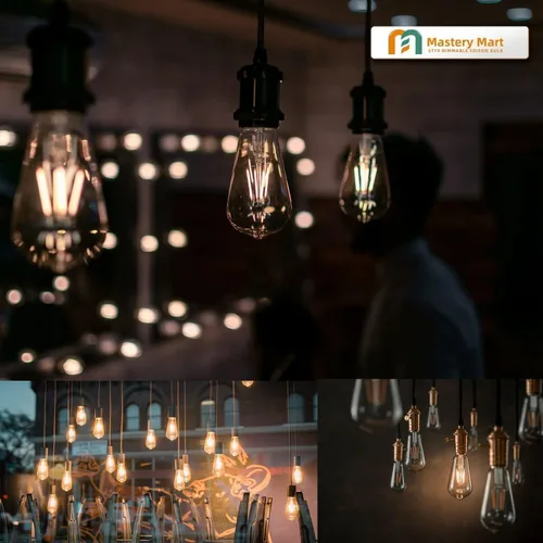 Miniatura 7 de MASTERY MART Paquete de 6 bombillas Edison vintage, bombilla LED E26 de 5.5 W equivalente a 60 W, regulable, blanco suave de 2700 K, ST19 antiguo
