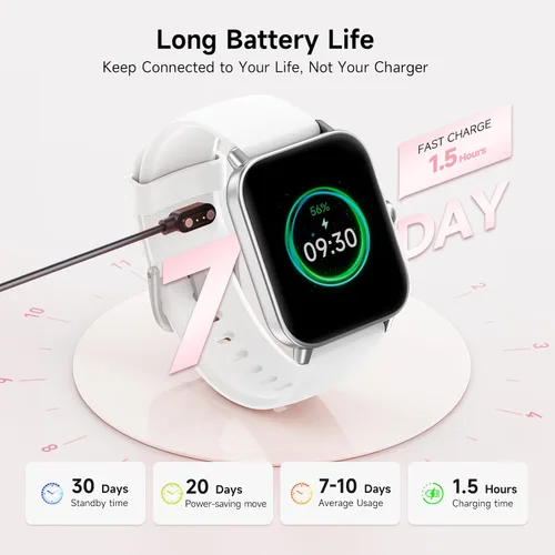 Miniatura 6 de Relojes inteligentes para hombres, pantalla HD de 1.85 pulgadas, compatible con iPhone/Android (responder/hacer llamadas), más de 110 modos Blanco