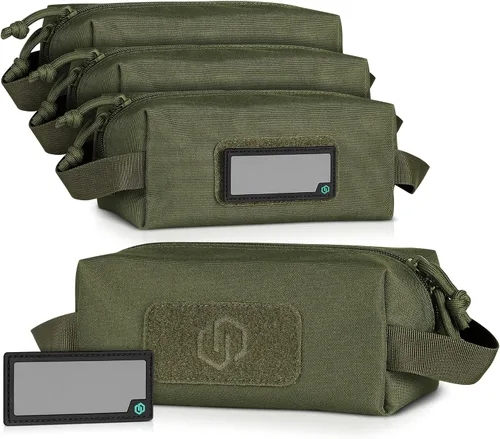Miniatura 21 de Savior Equipment Paquete de 4 bolsas tácticas Loose Sacs, para munición de armas de fuego, con parches de identificación incluidos, funda blanda
