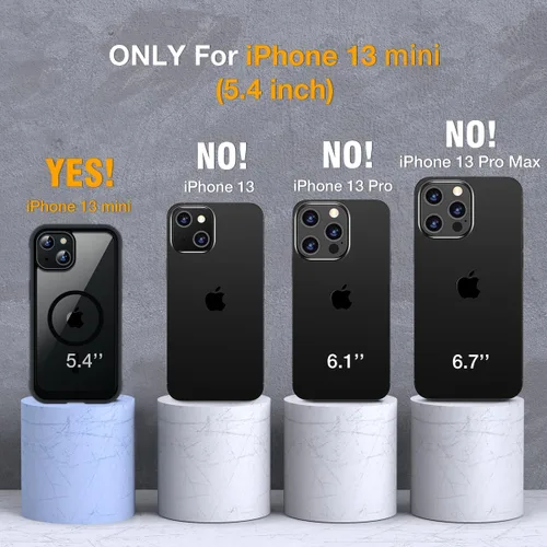 Miniatura 2 de Miracase - Funda magnética para iPhone 13 Mini de 5.4 pulgadas, compatible con MagSafe, protector de pantalla integrado, protección de cuerpo