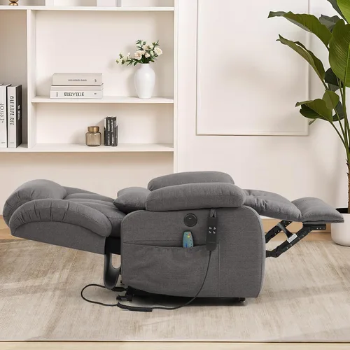 Miniatura 2 de Infinite Position Lay - Silla reclinable plana para adultos, silla elevadora eléctrica de doble motor para personas mayores con masaje