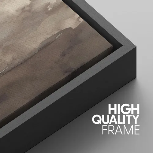 Miniatura 635 de SIGNWIN Lienzo enmarcado para pared, arte con pinceladas de flujo neutro en tonos beige abstractos, ilustraciones, arte moderno, decorativo