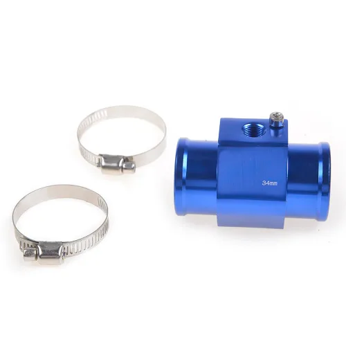 Miniatura 6 de Abrazadera de adaptador de sensor de radiador para tubo de junta de temperatura de agua de aluminio, medidor de temperatura, abrazadera azul de 34 mm