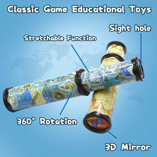 Miniatura 2 de Anyumocz 2 piezas de caleidoscopio mágico, caleidoscopio del viejo mundo, juguete clásico elástico largo para regalos de niños y niñas, juguetes