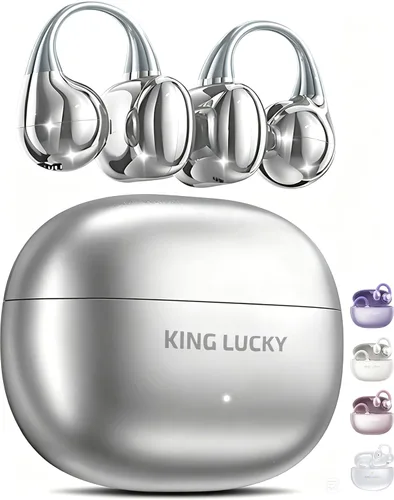 Miniatura 14 de King Lucky Auriculares de clip Gen 3, auriculares inalámbricos Bluetooth 6.0 de oreja abierta con micrófono, ajuste seguro para orejas pequeñas