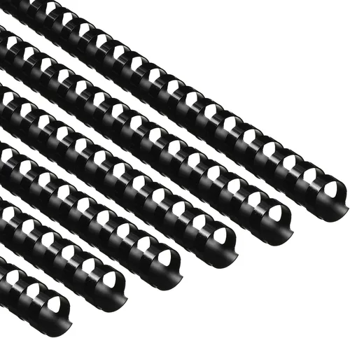 Miniatura 8 de Yunsailing Paquete de 150 peines de plástico para encuadernación de plástico, 19 anillos de encuadernación con espiral, tamaño carta, para Negro