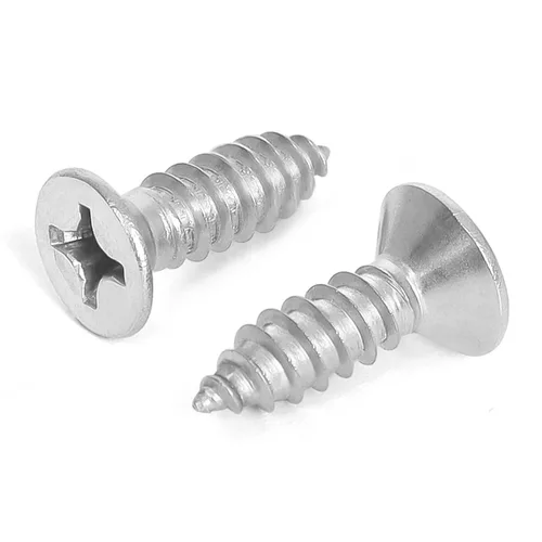 Miniatura 13 de Mellewell Tornillos para chapa metálica de cabeza plana #14 x 3 (disponibles de 5/8 a 3 pulgadas), tornillos para madera, acero inoxidable 304 18-8