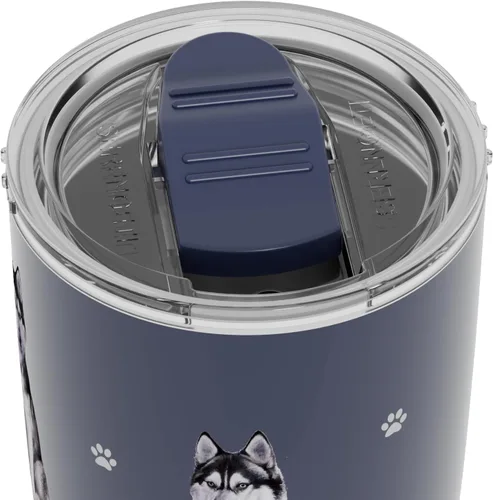 Miniatura 5 de SERENGETI Siberian Husky 20 oz. Vaso de acero inoxidable aislado al vacío con tapa a prueba de derrames - Impresión 3D - Taza de viaje aislada