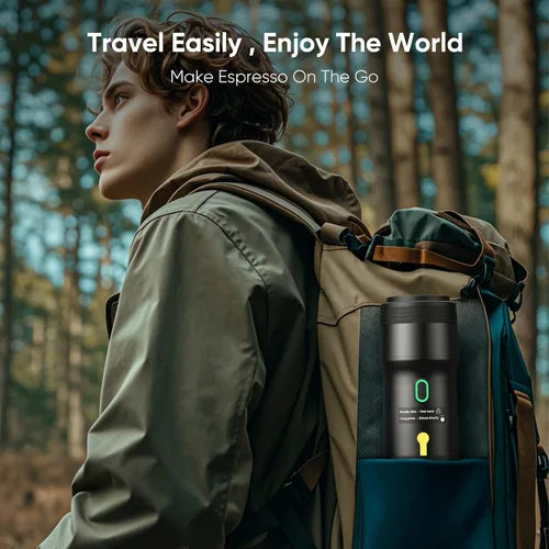 Miniatura 8 de Máquina de café espresso eléctrica portátil, cafetera autocalentable para automóvil con USB-DC, cafetera de viaje para camping, compatible