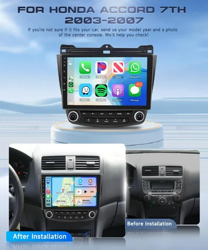 Miniatura 2 de Estéreo de coche Android 15 para Honda Accord 2003-2007 Radio inalámbrica Carplay Android Auto 10.1 pulgadas 1080P HD IPS pantalla táctil DSP EQ
