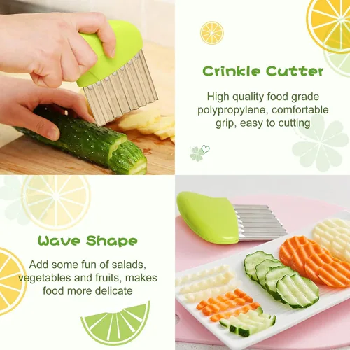 Miniatura 7 de Suhctuptx Cuchillos de cocina para niños, juego de cuchillos de nailon para niños pequeños con cortador ondulado, cuchillo seguro para niños