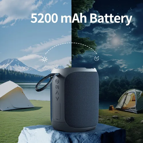 Miniatura 5 de YEAHBOX Altavoz Bluetooth portátil, Bluetooth 5.3 40W estéreo inalámbrico con graves profundos, luces RGB, IPX7 impermeable, batería de larga