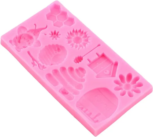 Miniatura 5 de Moldes de silicona de abejorros de abeja para fondant, molde de colmena de abeja, girasol, miel, para decoración de tartas de azúcar, decoración