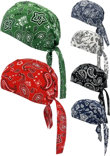 Miniatura 4 de Gorro de algodón Do Rags Skull Beanie Doo Rag Chef Bandana Sombrero soldador Soldadura Sudor Skull Caps Rags Rags Casco Liner para hombres y mujeres