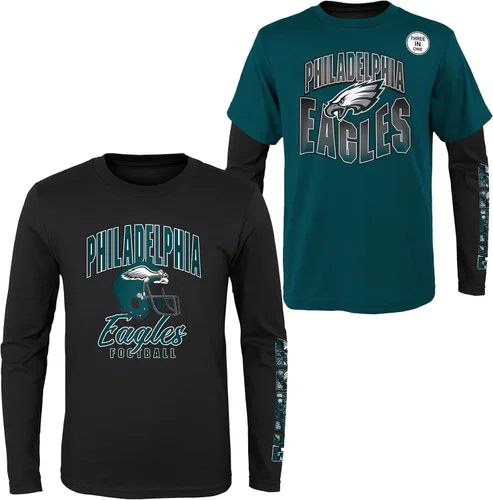 Miniatura 11 de NFL Conjunto de 3 Camisetas y Camisas de Manga Larga para Niños y Jóvenes 8-20, Colores del Equipo del Día del Juego