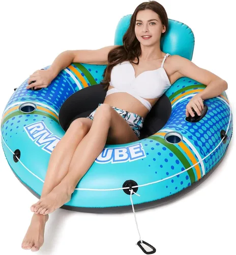 Jasonwell Flotador inflable de tubo de río, flotador de río resistente, flotadores de piscina para lago, tubos de agua de primera calidad para Cian
