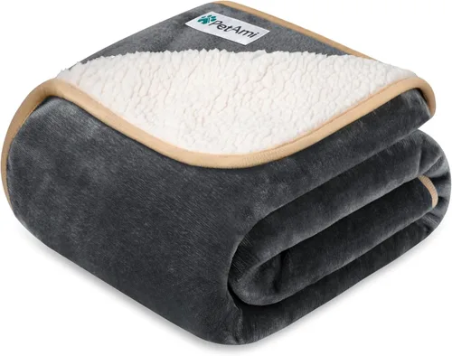 Miniatura 13 de PETAMI Manta impermeable de forro polar Sherpa para gatos y perros, color beige, talla S