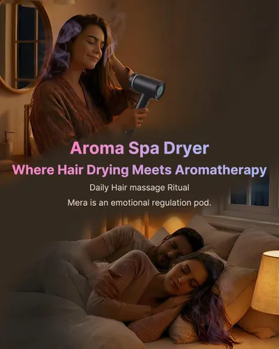 Miniatura 7 de Secador de pelo aromático biiónico profesional mera PRO - Secador de secado rápido con difusor magnético y boquilla de aromaterapia, modo seguro