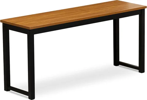 Miniatura 4 de East West Furniture PADSB01 - Juego de comedor de 3 piezas con marco de metal para espacios pequeños, contiene una mesa rectangular y 2 bancos, 43 x