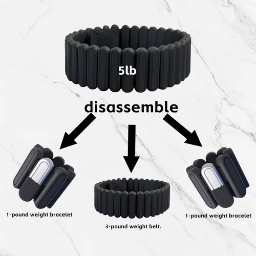 Miniatura 3 de Cinturón con peso ajustable de silicona para mujeres y hombres – Cinturón con peso para caminar y hacer ejercicio con pesas extraíbles – Gimnasio