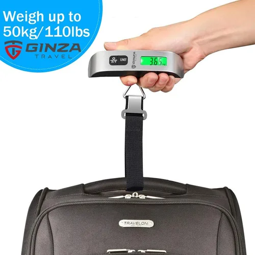 Miniatura 7 de GinzaTravel Báscula electrónica de equipaje de 110 libras de alta precisión para viajes, básculas colgantes digitales de 110.2 lbs