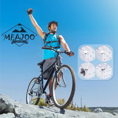 Miniatura 4 de 4 tapas de vástago de válvula de neumático estilo dado, con anillo de goma O, cubiertas universales de aleación de aluminio a prueba de polvo
