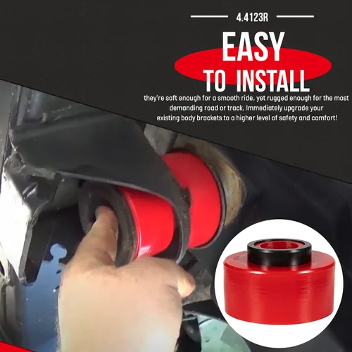 Miniatura 5 de Kit de bujes de montaje en cuerpo rojo mejorado compatible con Ford F150 F250 F350 2WD 4WD 1980-1998, soportes de cabina de poliuretano resistente