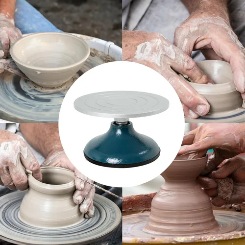Miniatura 2 de DUPDMKIN Rueda de bandas de metal de 7 pulgadas para cerámica, rueda de cerámica resistente para adultos con rodamientos de bolas, tocadiscos