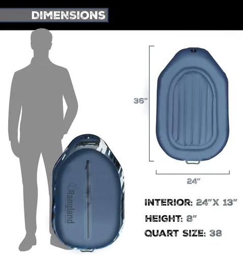 Miniatura 4 de Adventure-30 Kayak River Cooler con cuerda de remolque, aislamiento de PVC resistente, diseño inflable flotante, ideal para navegación y kayak