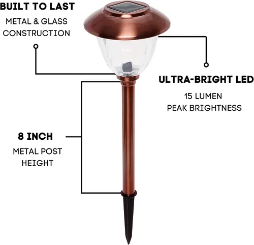 Miniatura 14 de Energizer Luces solares LED para camino, paquete de 8 luces solares [negras] para exteriores, IP65 impermeables con encendido/apagado automático