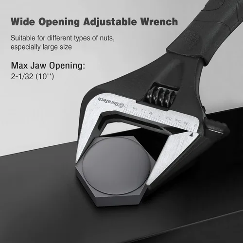 Miniatura 5 de DURATECH Llave ajustable de 10 pulgadas y llave de construcción ajustable de 8 pulgadas