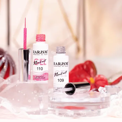 Miniatura 3 de RARJSM Gel Liner - Esmalte de uñas de gel reflectante con purpurina para arte de uñas, pincel fino, plateado, neón, rosa intenso, pintura