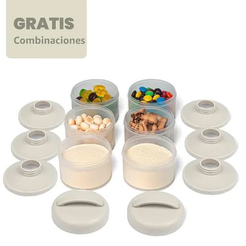 Miniatura 3 de Dispensador de fórmula apilable Termichy, contenedor portátil de leche en polvo, 2 paquetes, gris cálido