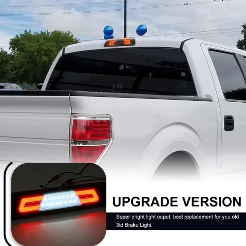 Miniatura 5 de F150 LED 3ª luz de freno para 2009 2010 2011 2012 2013 2014 F0rd F150 SVT Raptor lente ahumada Tercera lámpara de freno de montaje alto LED blanco