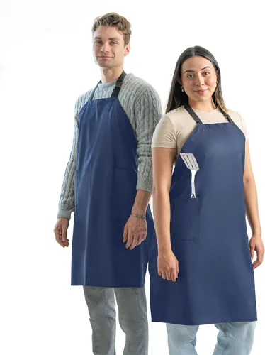 Miniatura 11 de Ravill Delantal impermeable para hombres y mujeres, 2 bolsillos, 35 pulgadas de largo, delantales de trabajo multiusos para lavavajillas, aseo