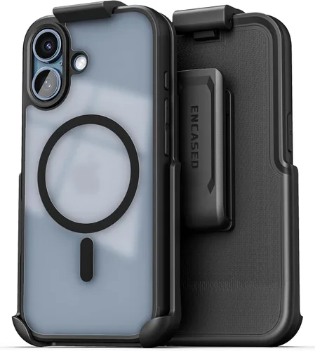 Miniatura 16 de Encased MAG - Funda para cinturón diseñada para iPhone 15 con clip de funda, tecnología protectora AirGuard (negro/transparente) compatible
