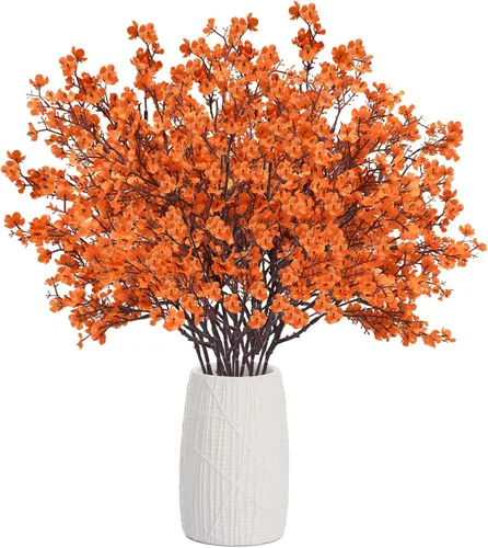 Miniatura 15 de Uieke - Ramo de 6 flores artificiales de aliento de bebé, flores falsas de seda blancas, imitación de gypsophila, toque real, flores artificiales