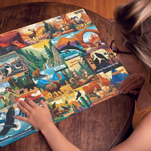 Miniatura 6 de Rompecabezas de Parques Nacionales Americanos para Adultos de 1000 Piezas, PICKFORU Rompecabezas de Paisaje de Póster de Viaje Paisajes de Zion