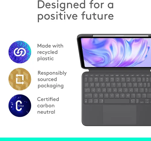 Miniatura 8 de Logitech Combo Touch iPad Pro 11 pulgadas (M4) Funda con teclado retroiluminado desmontable, soporte de pie, modo multiuso, conector inteligente